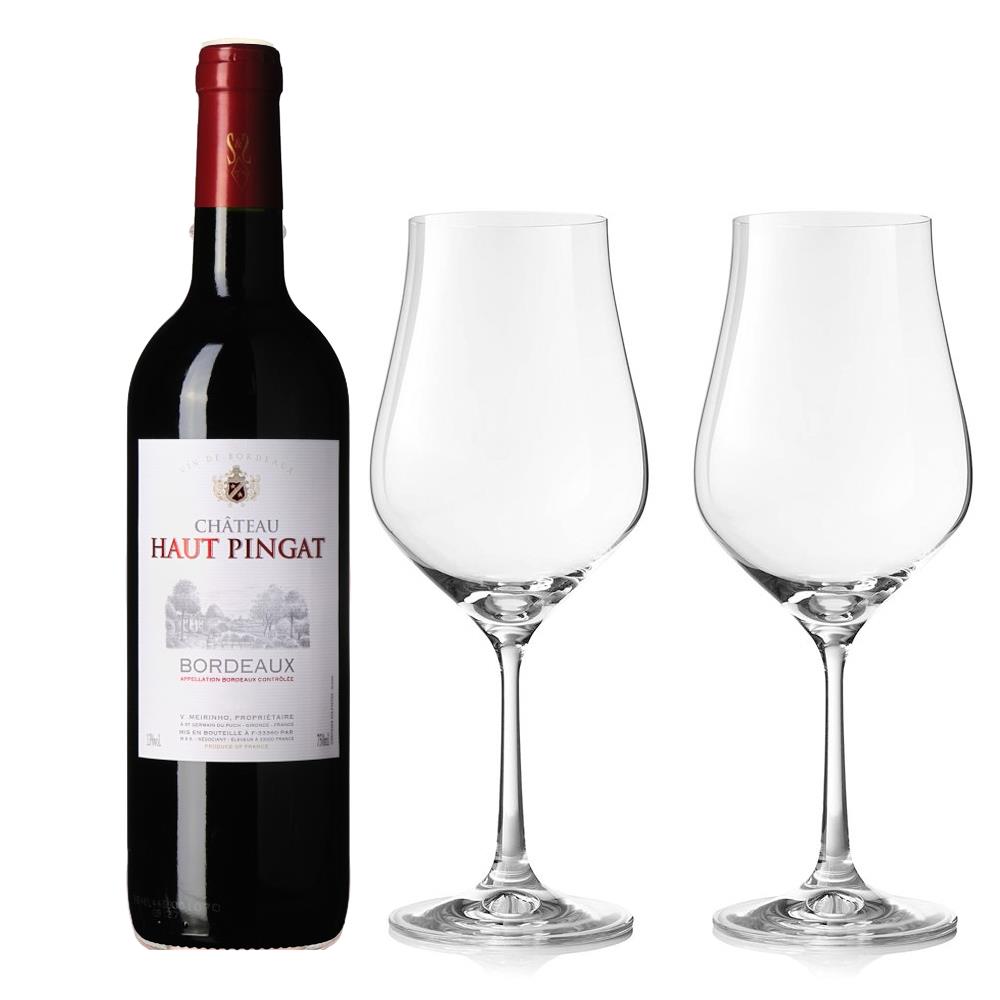 Chateau Haut Pingat Bordeaux And Crystal Classic Collection Wine Glasses
